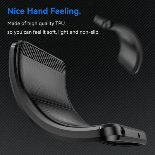 Max Power Digital Funda Fibra de Carbono para Samsung Galaxy A14 5G Antigolpes Silicona Negra