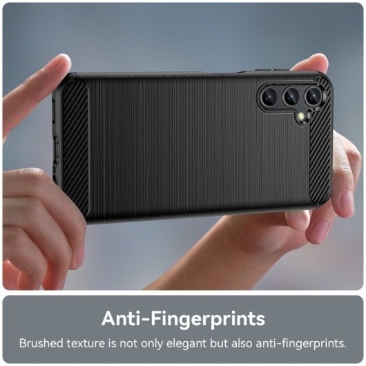 Max Power Digital Funda Fibra de Carbono para Samsung Galaxy A14 5G Antigolpes Silicona Negra