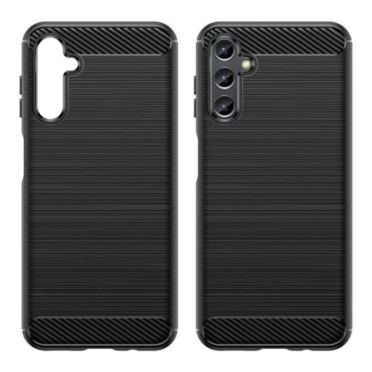 Max Power Digital Funda Fibra de Carbono para Samsung Galaxy A14 5G Antigolpes Silicona Negra