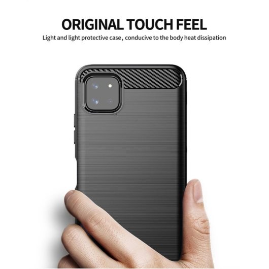 Custodia Max Power Digitale in Fibra di Carbonio per Samsung Galaxy A22 5G Anti-Shock in Silicone Nero