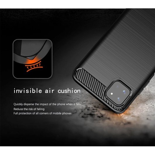 Custodia Max Power Digitale in Fibra di Carbonio per Samsung Galaxy A22 5G Anti-Shock in Silicone Nero