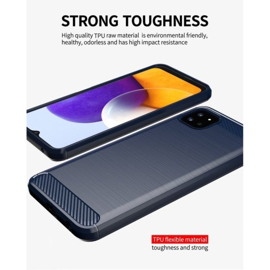 Custodia Max Power Digitale in Fibra di Carbonio per Samsung Galaxy A22 5G Anti-Shock in Silicone Nero