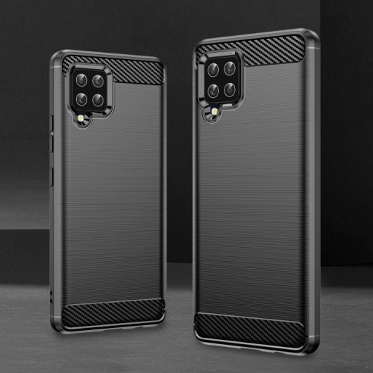 Capa de fibra de carbono digital Max Power para Samsung Galaxy A42 5G anti-choque silicone preto