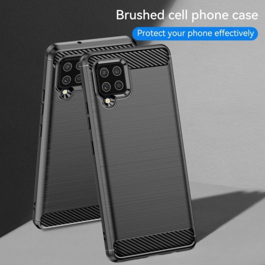Capa de fibra de carbono digital Max Power para Samsung Galaxy A42 5G anti-choque silicone preto