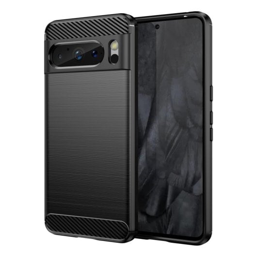 Max Power Digital Funda Fibra de Carbono para Google Pixel 8 Pro Antigolpes Silicona Negra