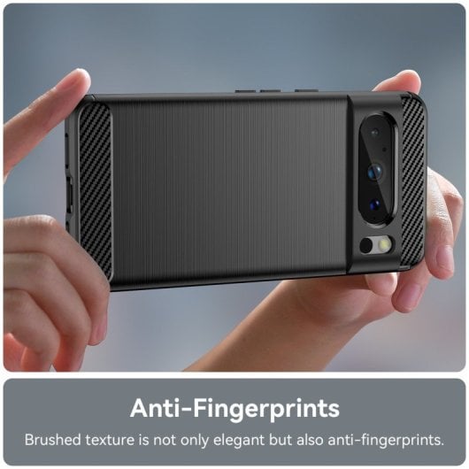 Max Power Digital Funda Fibra de Carbono para Google Pixel 8 Pro Antigolpes Silicona Negra