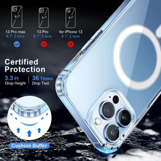 Max Power Digital Funda Compatible Magsafe para Apple iPhone 13 Transparente Magnética