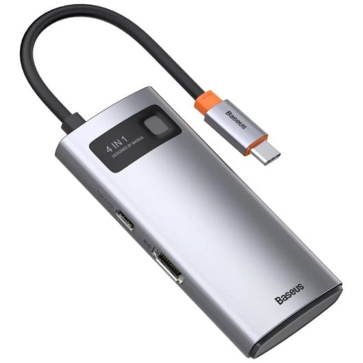 Baseus Metal Gleam Series Hub 4 en 1 USB-C a 3 x USB + HDMI Gris