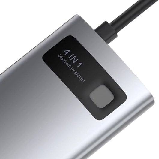 Baseus Metal Gleam Series Hub 4 en 1 USB-C a 3 x USB + HDMI Gris