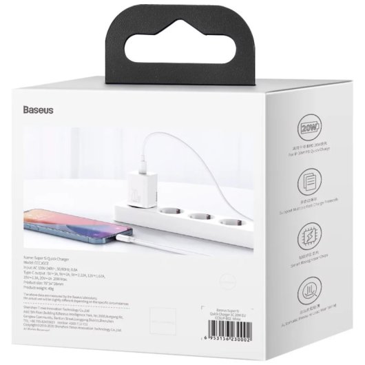 Baseus Cargador Rápido Quick Charger 1C 20W Blanco