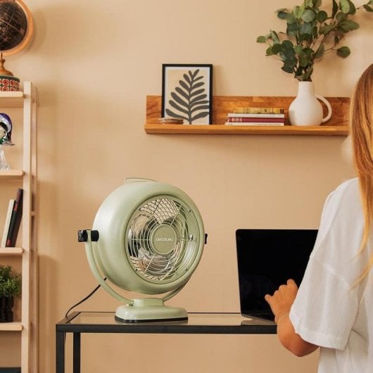 Ventoinha de secretária Cecotec EnergySilence 800 Retrodesk 20W verde 8 polegadas