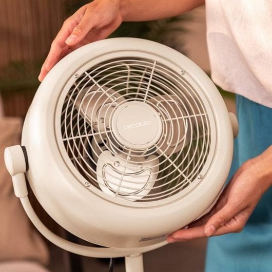 Ventilador Cecotec EnergySilence 250 ClassicStyle 25W Base Estável Inclinável Beige
