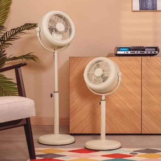 Ventilador Cecotec EnergySilence 250 ClassicStyle 25W Base Estável Inclinável Beige