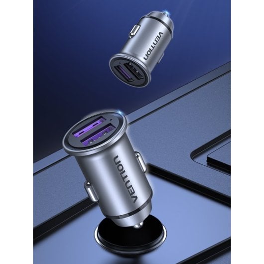 Vention FFEH0 Cargador de Coche 2x USB 3.0 QC