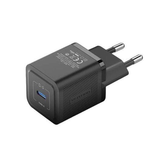 Carregador Vention FEPB0-EU GaN 20W USB-C Preto Compacto