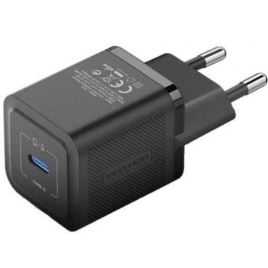 Carregador Vention FEPB0-EU GaN 20W USB-C Preto Compacto