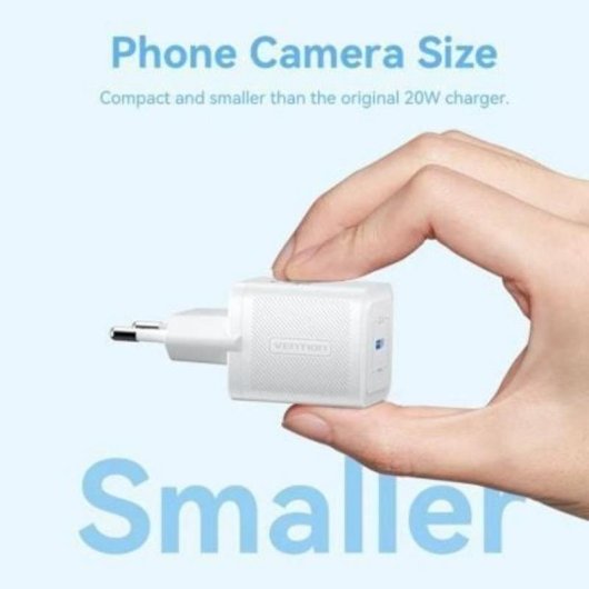 Carregador Vention FEPB0-EU GaN 20W USB-C Preto Compacto