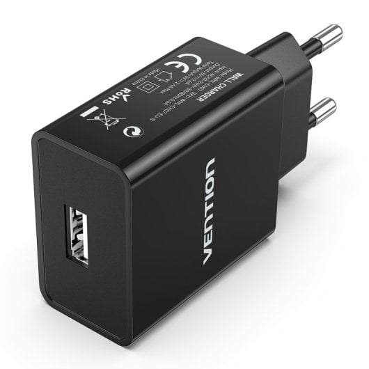 Vention WML-CH07-EU-B Cargador de Pared 1xUSB 12W Negro
