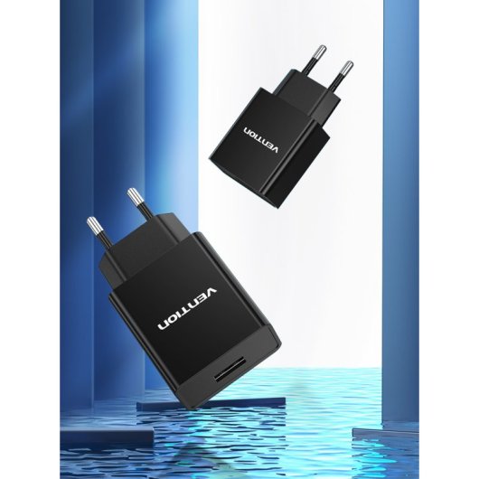 Vention WML-CH07-EU-B Cargador de Pared 1xUSB 12W Negro
