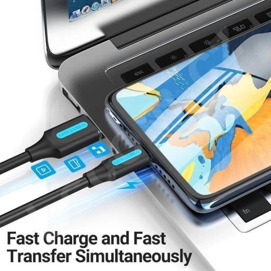 Câble Vention USB 2.0 COLBH USB Mâle - MicroUSB Mâle 2m Noir