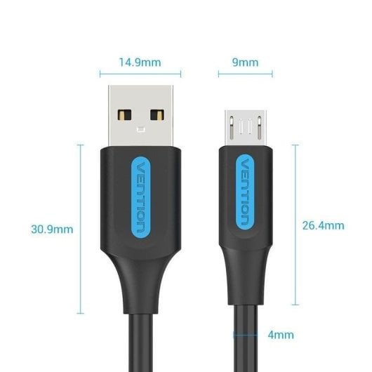 Cavo USB Vention COLBI USB-A MicroUSB-B 3m 480Mbps Nylon