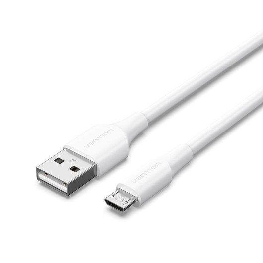 Cable USB Vention CTIWH USB 2.0 Macho a MicroUSB Macho 2m Blanco