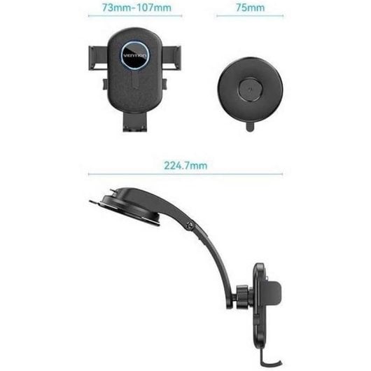 Vention KSCB0 Soporte de Smartphone para Coche Negro