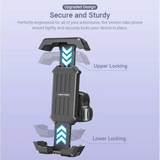 Suporte de Smartphone Vention KSFB0 Preto Montagem Rápida ABS Universal 4.7-6.9