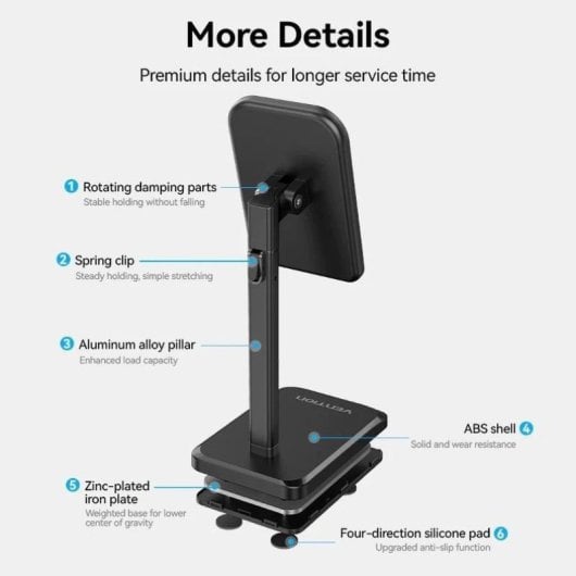 Vention KCQW0 Soporte para Smartphone y Tablet de 4 a 12.9" Blanco