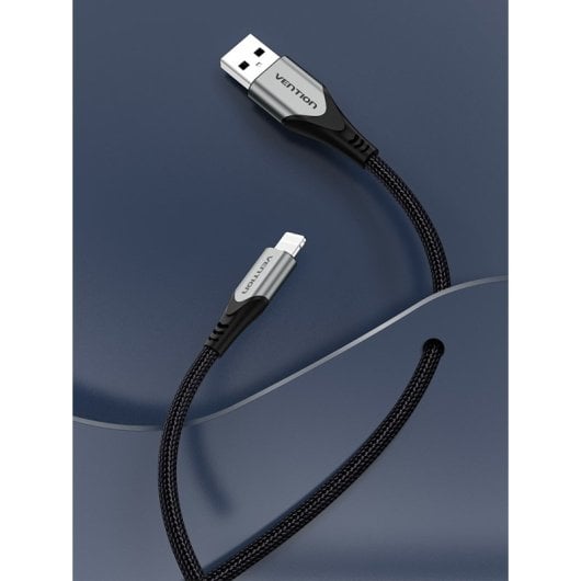 Cavo Lightning USB 2.0 Vention LABHH/ USB maschio - Maschio Lightning/ Fino a 12 W/ 480 Mbps/ 2 m/ Grigio