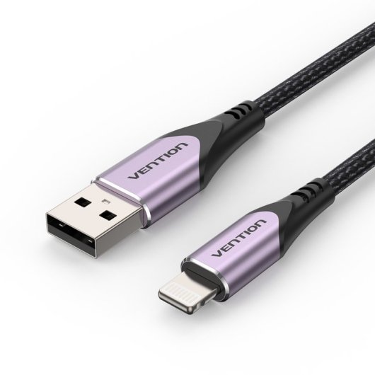 Cavo Lightning USB 2.0 Vention LABVF/ USB maschio - Maschio Lightning/ Fino a 12 W/ 480 Mbps/ 1 m/ Viola