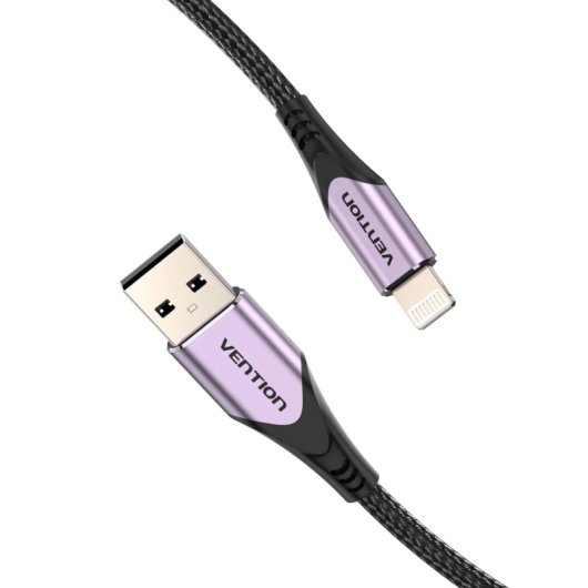 Cavo Lightning USB 2.0 Vention LABVF/ USB maschio - Maschio Lightning/ Fino a 12 W/ 480 Mbps/ 1 m/ Viola