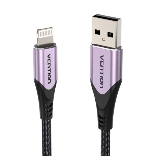 Cavo Lightning USB 2.0 Vention LABVF/ USB maschio - Maschio Lightning/ Fino a 12 W/ 480 Mbps/ 1 m/ Viola