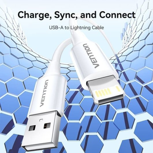 Vention LAIWF USB 2.0-Kabel (Stecker auf Lightning-Stecker, 1 m, Weiß)