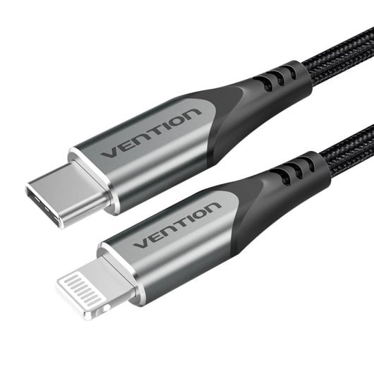 Vention Cable USB-C 2.0 a Lightning Macho/Macho 27W 1m Gris