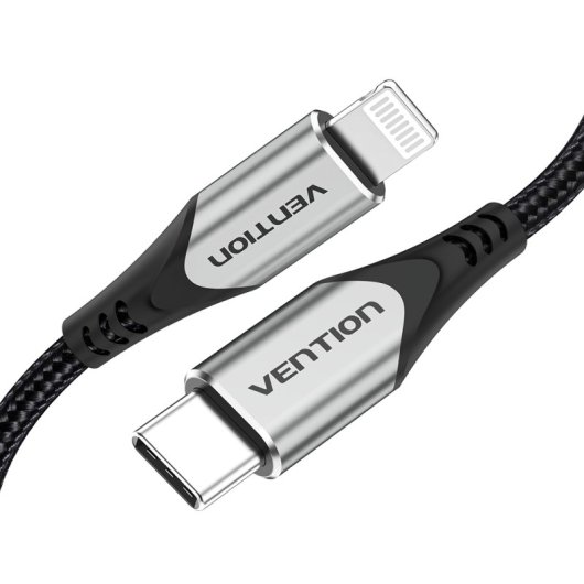 Vention Cable USB-C 2.0 a Lightning Macho/Macho 27W 1m Gris