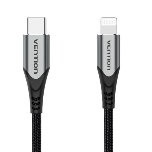 Vention Cable USB-C 2.0 a Lightning Macho/Macho 27W 1m Gris