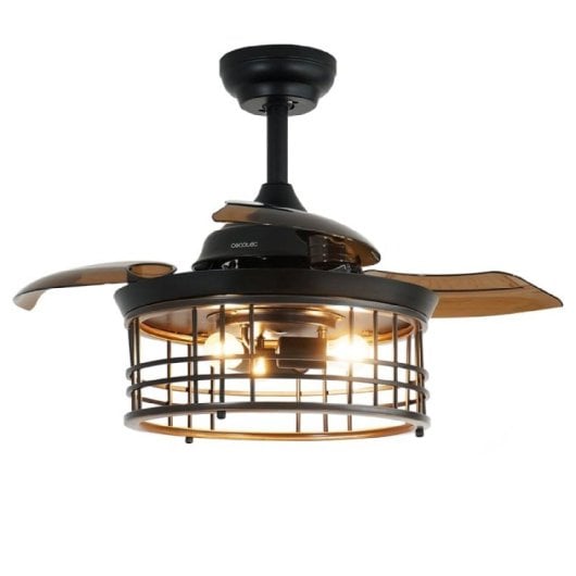 Cecotec EnergySilence Aero 3600 Invisible Metallic Style Ventilador de Techo con Luz 25W Negro