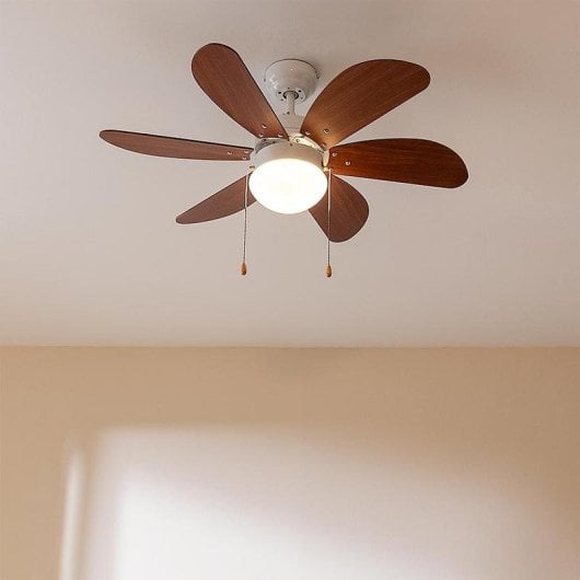 Ventilatore da soffitto Cecotec EnergySilence Aero 365 White&Wood 50W luce diametro 92 cm