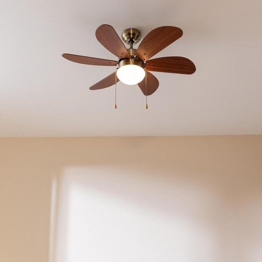Ventilatore da soffitto Cecotec EnergySilence Aero 365 Gold&Wood 50W 6 pale luce