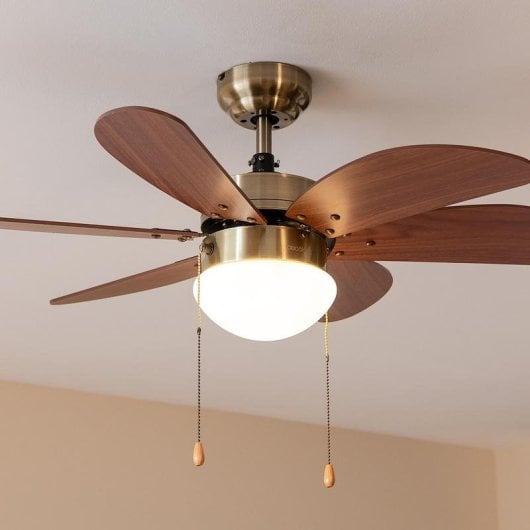 Ventilatore da soffitto Cecotec EnergySilence Aero 365 Gold&Wood 50W 6 pale luce