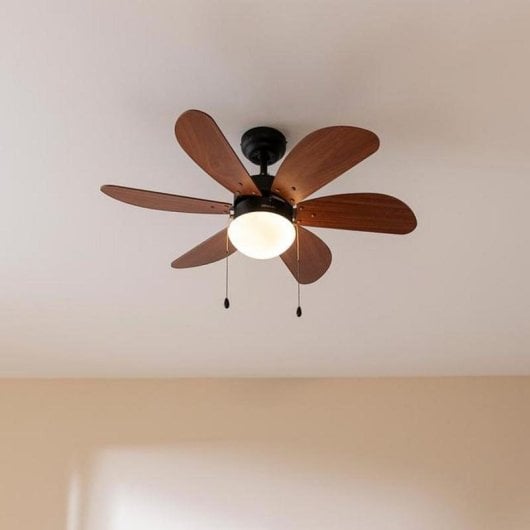 Ventilador Cecotec EnergySilence Aero 365 Black&Wood techo 50W luz 36" 6 aspas reversibles