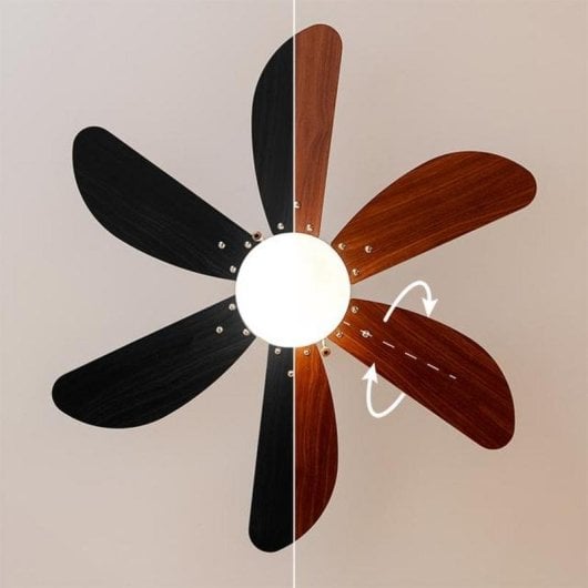 Ventilador Cecotec EnergySilence Aero 365 Black&Wood techo 50W luz 36" 6 aspas reversibles