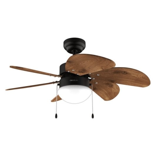 Ventilador Cecotec EnergySilence Aero 365 Black&Wood techo 50W luz 36" 6 aspas reversibles