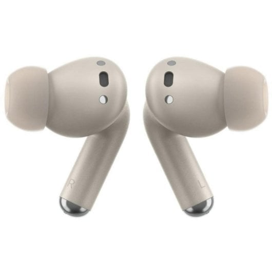 Auricolari Motorola Buds Plus wireless Bluetooth con Cancellazione Attiva Rumore, Sound by Bose, compatibili Dolby Atmos, 30h autonomia, colore sabbia