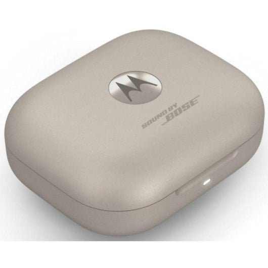 Auricolari Motorola Buds Plus wireless Bluetooth con Cancellazione Attiva Rumore, Sound by Bose, compatibili Dolby Atmos, 30h autonomia, colore sabbia