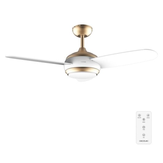 Deckenventilator Cecotec EnergySilence Aero 4265 Goldwhite 65W LED Fernbedienung Weiss-Gold