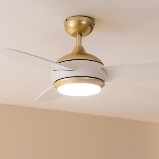 Deckenventilator Cecotec EnergySilence Aero 4265 Goldwhite 65W LED Fernbedienung Weiss-Gold