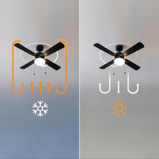 Ventilatore da soffitto Cecotec EnergySilence Aero 450 Fullblack 50W 42'' con luce