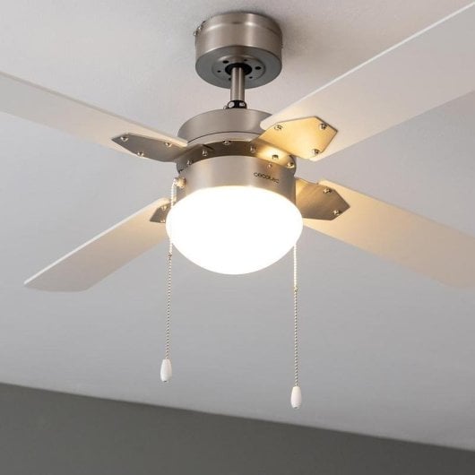 Cecotec EnergySilence Aero 450 Ironwhite Ventilador de Techo con Luz 50W Blanco/Plata